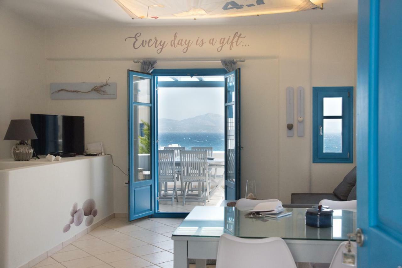 Just Blue With Amazing Sea Views In Piso Livadi Villa Eksteriør bilde
